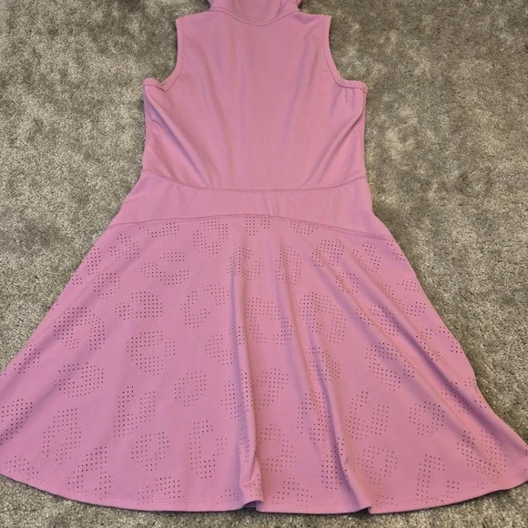 Sincerely Jules Active Pink Tennis Dress Med Sleeveless Quarter Zip Perforated - Picture 5 of 9